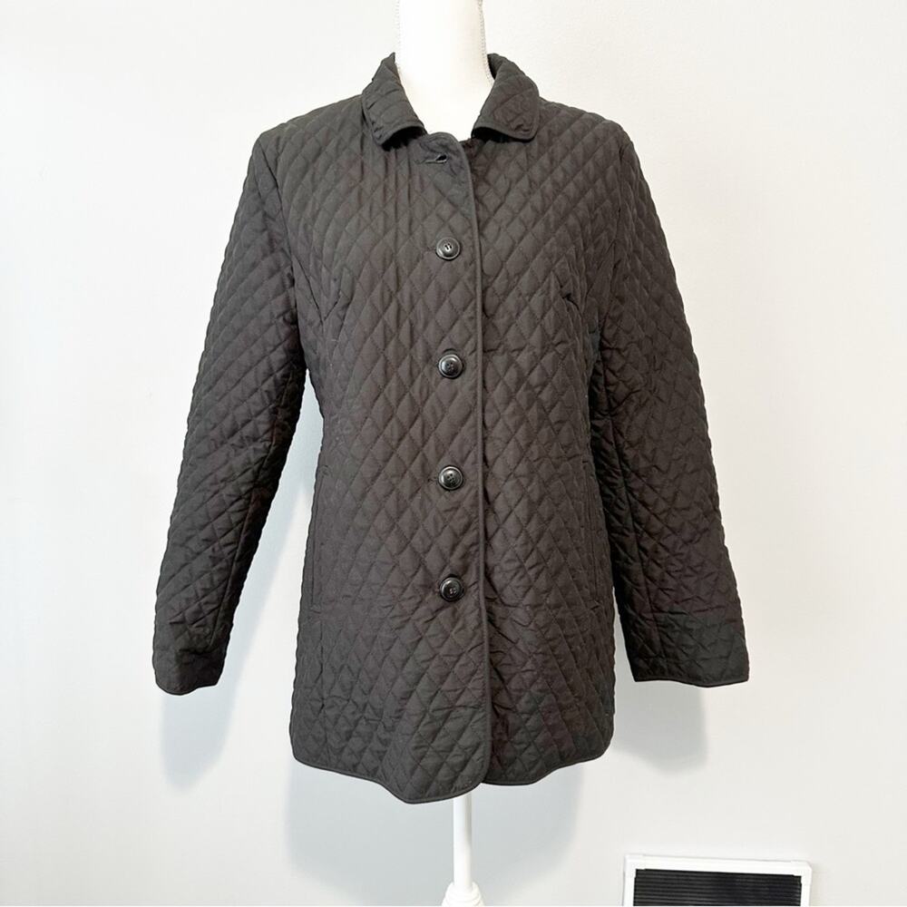 Marvin Richard’s black quilted button front jacket size medium vintage